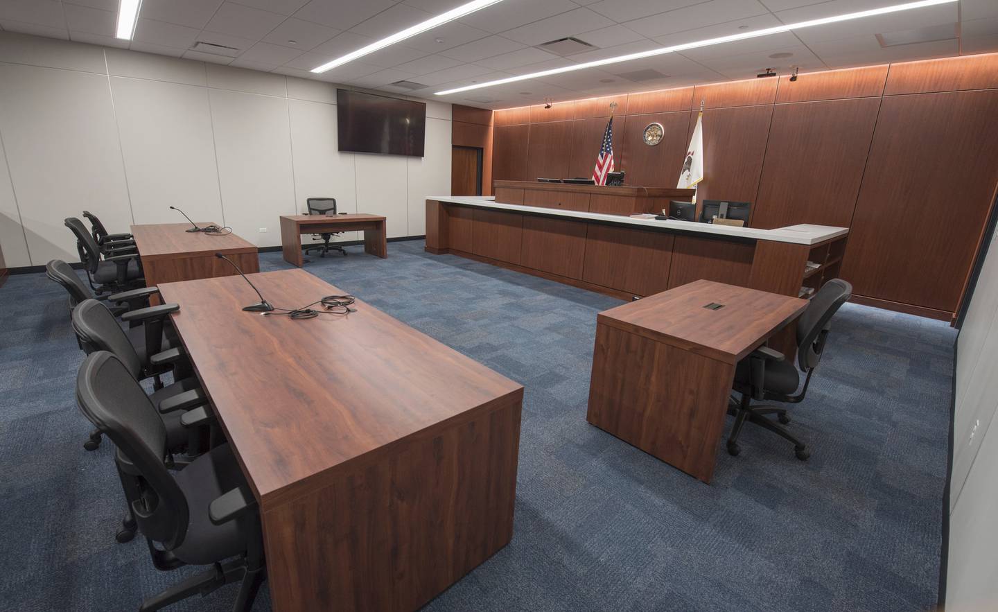 The new First Appearance Court, formerly called Bond Court, at the DuPage County Courthouse in Wheaton.