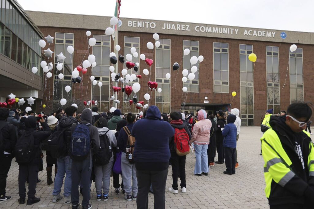 Benito Juarez students stage walk out in first day since Pilsen school shooting