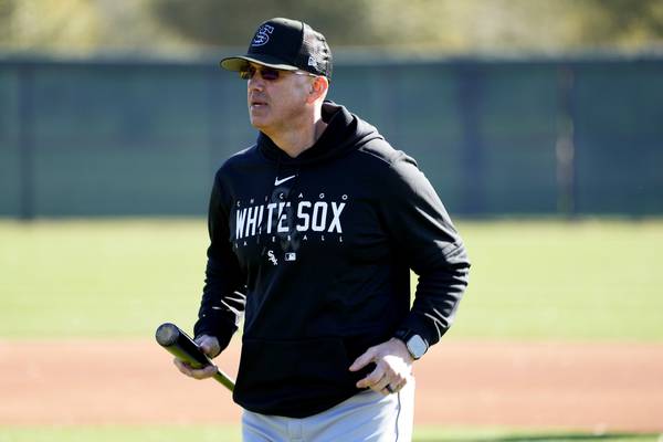 White Sox manager Pedro Grifol watches his team during a spring training practice on Feb. 15, 2023.