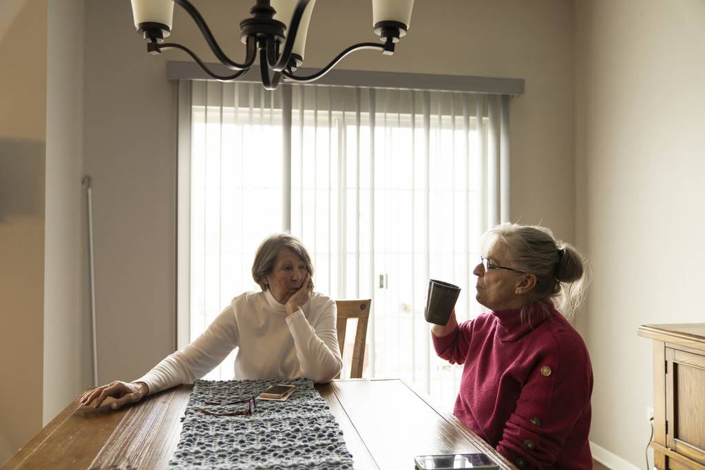 Joliet residents Barbara Whitfield, left, and Chyrl Hrpcha have seen truck traffic in their neighborhood increase dramatically, fueled by the influx of distribution warehouses that has transformed this pocket of Will County into one of the country's busiest intermodal transportation hubs.