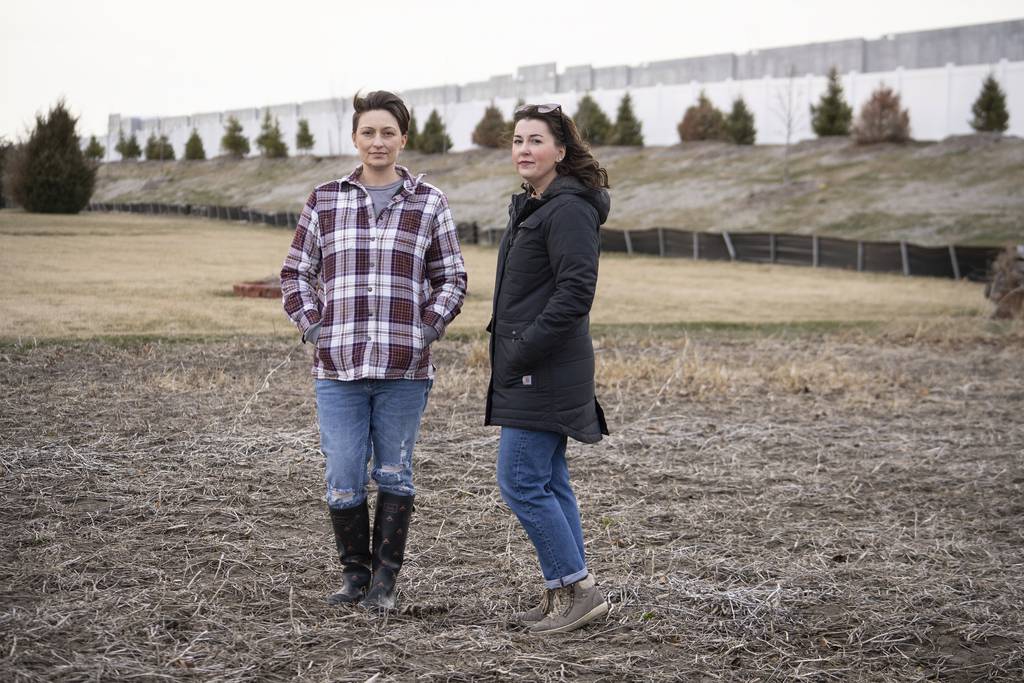 Will County residents Delilah Legrett, left, and Stephanie Irvine are opposed to the NorthPoint intermodal development that has already started construction in south Joliet thanks to help from Mayor Bob O'Dekirk, who is up for reelection.