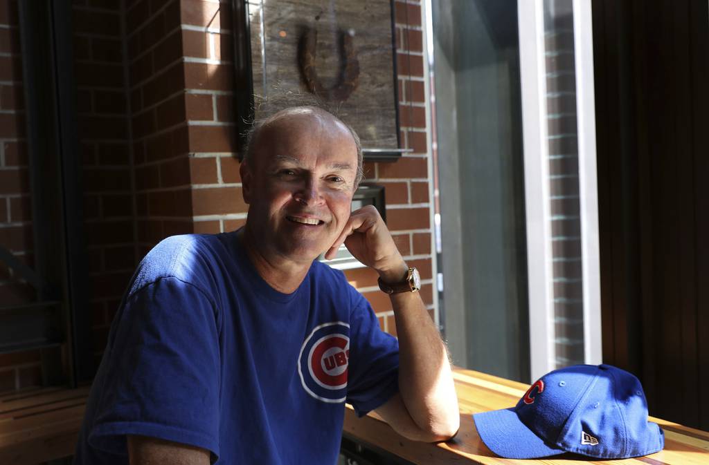 Dan Dorr sits inside Lucky Dorr, a tavern at Wrigley Field which is named for his grandfather and currently features the horseshoe found in the groundskeepers house. Dorr's grandfather, Bobby Dorr, was the Wrigley Field groundskeeper.