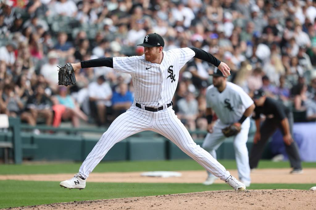 White Sox reliever Aaron Bummer throws in the sixth inning against the Orioles on April 15, 2023, at Guaranteed Rate Field.