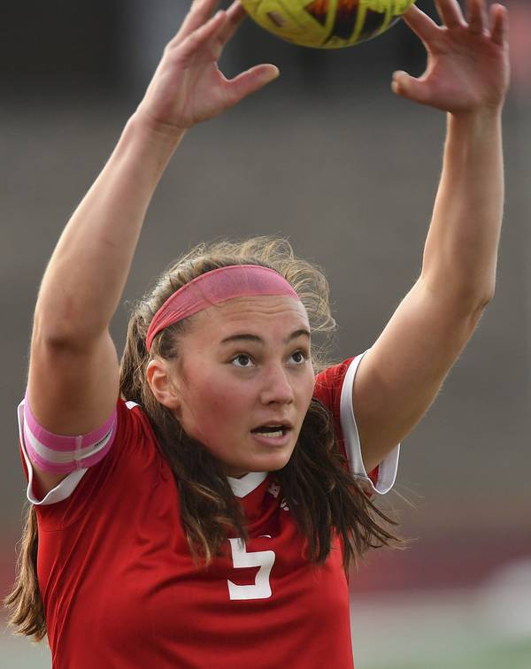 Naperville Central’s Taylor Walk throws the ball in during a Naperville Invitational game against York in Naperville on Thursday, April 20, 2023.