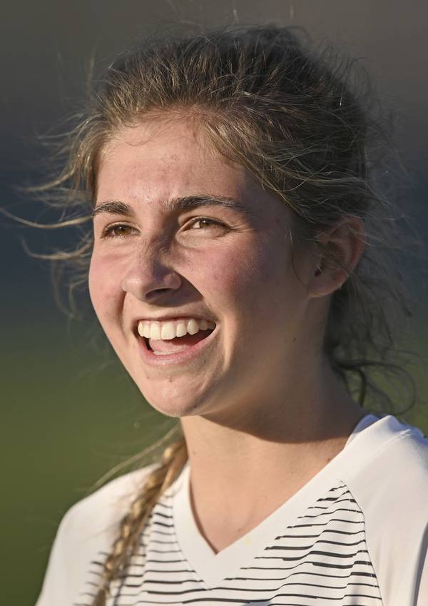 Metea Valley’s Jordan Lange is all smiles after a DuPage Valley Conference game against Neuqua Valley in Naperville on Thursday, April 13, 2023.