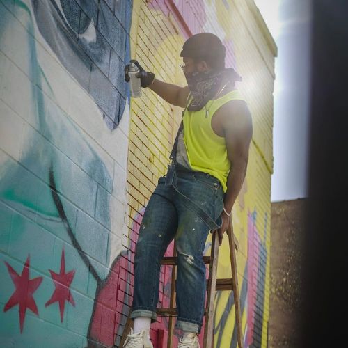 Dwight White II Creates a Mural