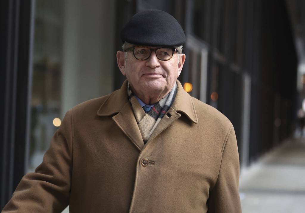 Defendant Michael McClain exits the U.S. Dirksen Courthouse in Chicago following the first day of the “ComEd Four” bribery conspiracy trial on March 14, 2023.