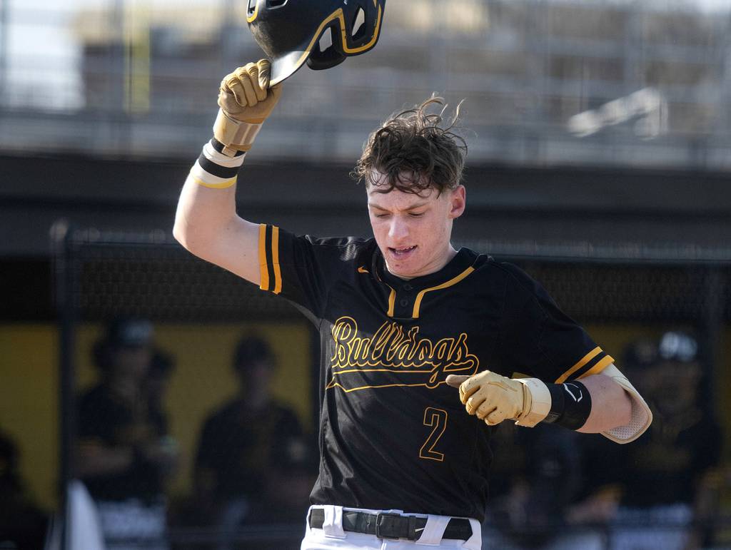 Richards' Cole Maranda crosses home plate after a home run against Shepard during a South Suburban Red game in Oak Lawn on Tuesday, April 11, 2023.