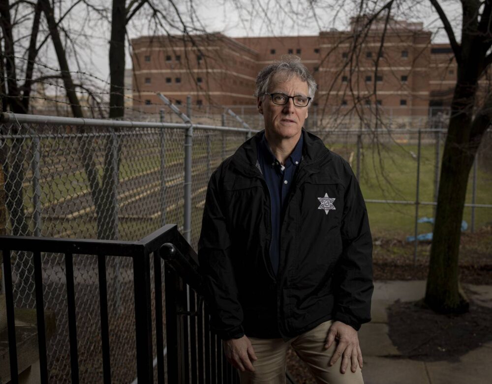 Cook County Sheriff Tom Dart, shown at the Cook County Jail complex on April 4, 2023, is among the few politicians who have regularly complained about a problem that leaves some people lingering for a decade or more in his jail.