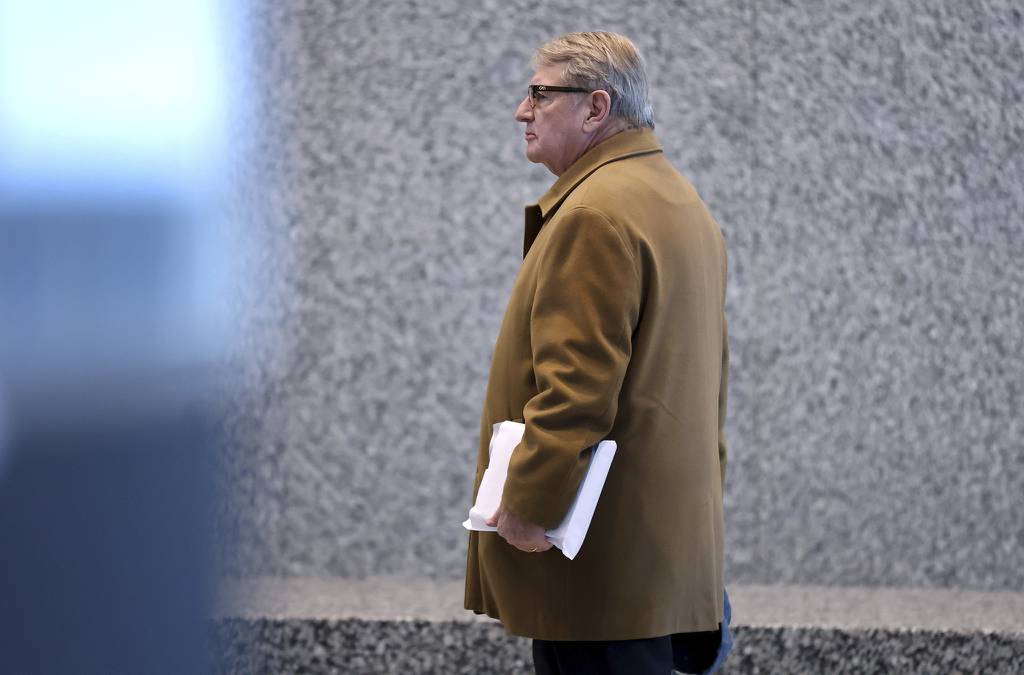 Defendant Michael McClain exits the Dirksen U.S. Courthouse in downtown Chicago during the ongoing “ComEd Four” bribery conspiracy trial on March 28, 2023. 