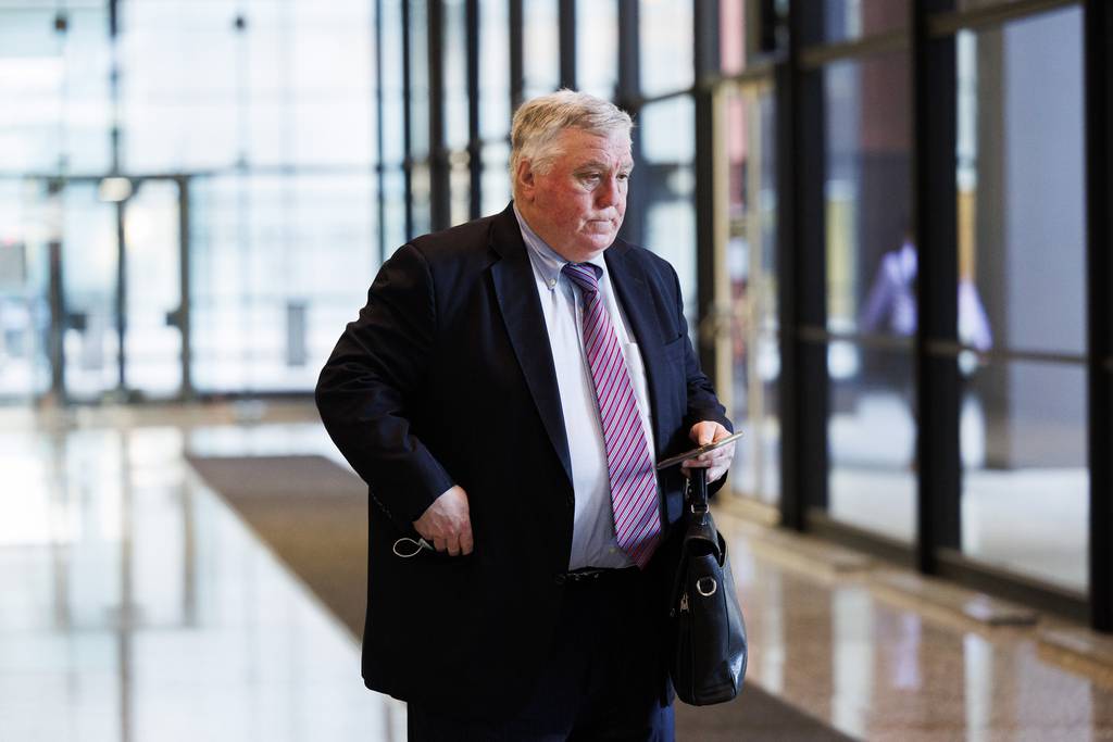 Consultant Jay Doherty, a defendant charged in the ComEd bribery scheme, leaves the Dirksen U.S. Courthouse on April 12, 2023. in Chicago.