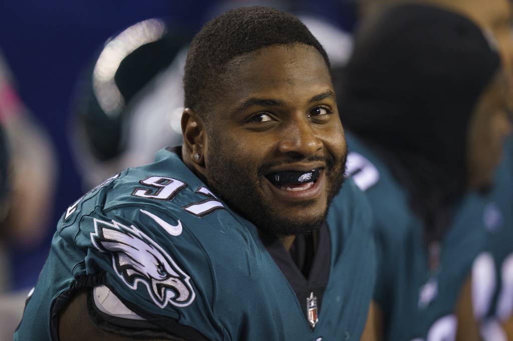 Eagles nose tackle Javon Hargrave looks on during a divisional-round playoff game against the Giants on Jan. 21, 2023, in Philadelphia.