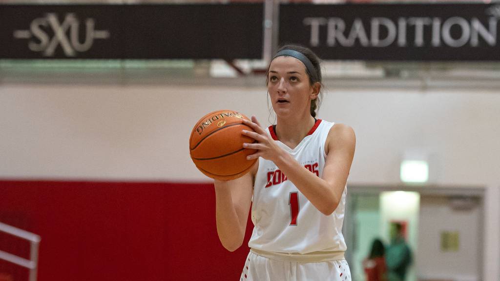 St. Xavier sophomore Claire Austin shoots a free throw during a game against Trinity International on Wednesday, Nov. 6, 2019.