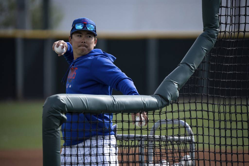 Cubs minor league infield coordinator Dai Dai Otaka at Sloan Park in Mesa, Ariz., on March 1, 2023.  