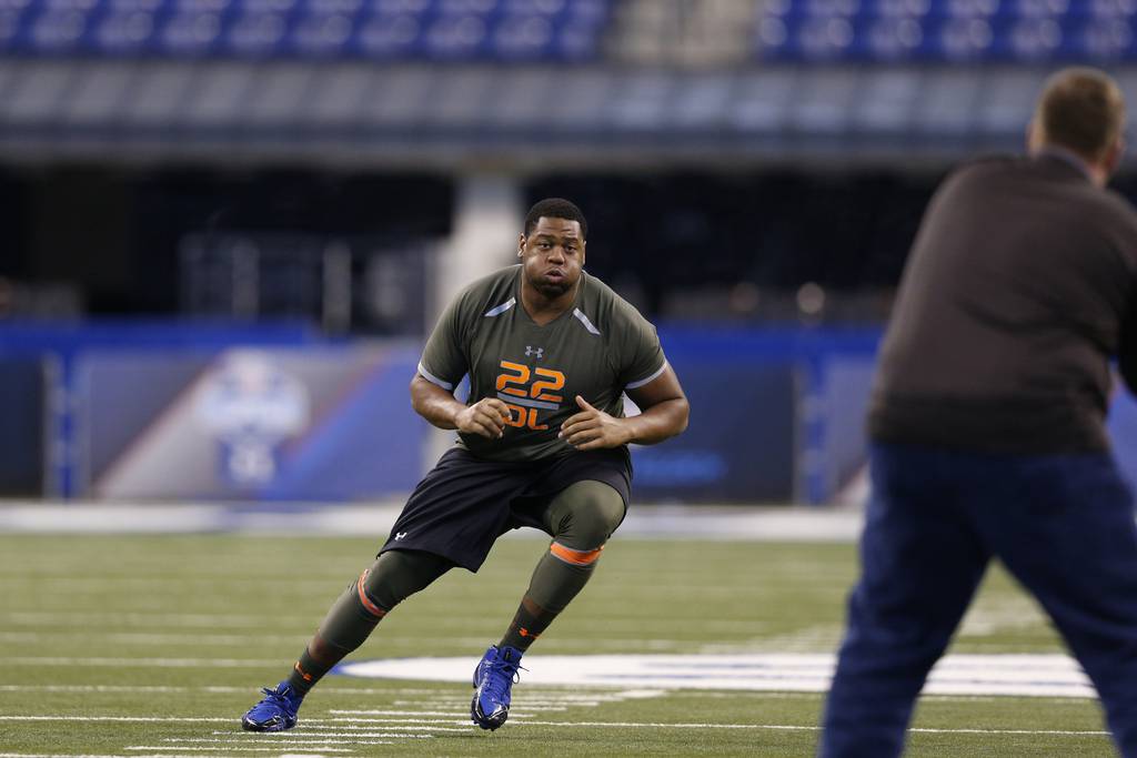 Charles Leno at the NFL combine in 2014.