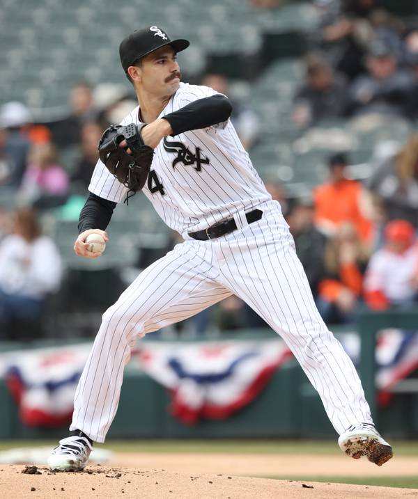 White Sox starter Dylan Cease pitches in the first inning against the Giants on Wednesday, April 5, 2023, at Guaranteed Rate Field.