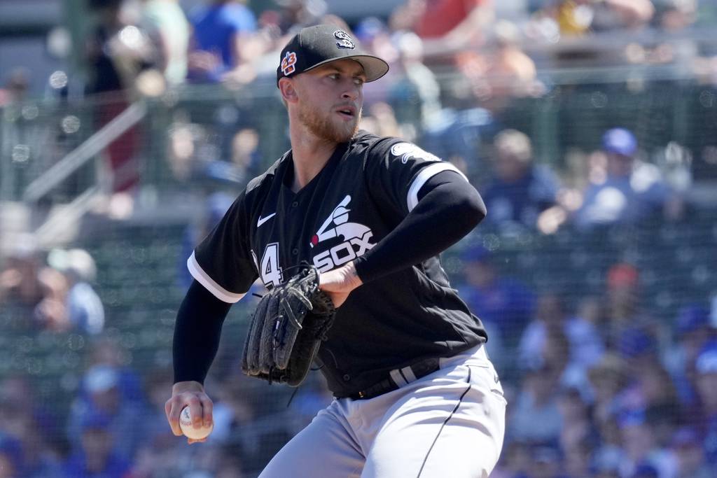 White Sox starter Michael Kopech pitches against the Cubs during a spring training game March 28, 2023, in Mesa, Ariz.
