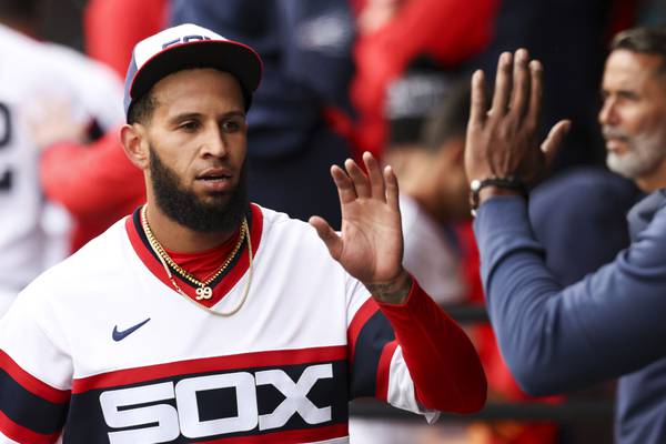 White Sox reliever Keynan Middleton comes into the dugout during a game against the Orioles on April 16, 2023, at Guaranteed Rate Field.