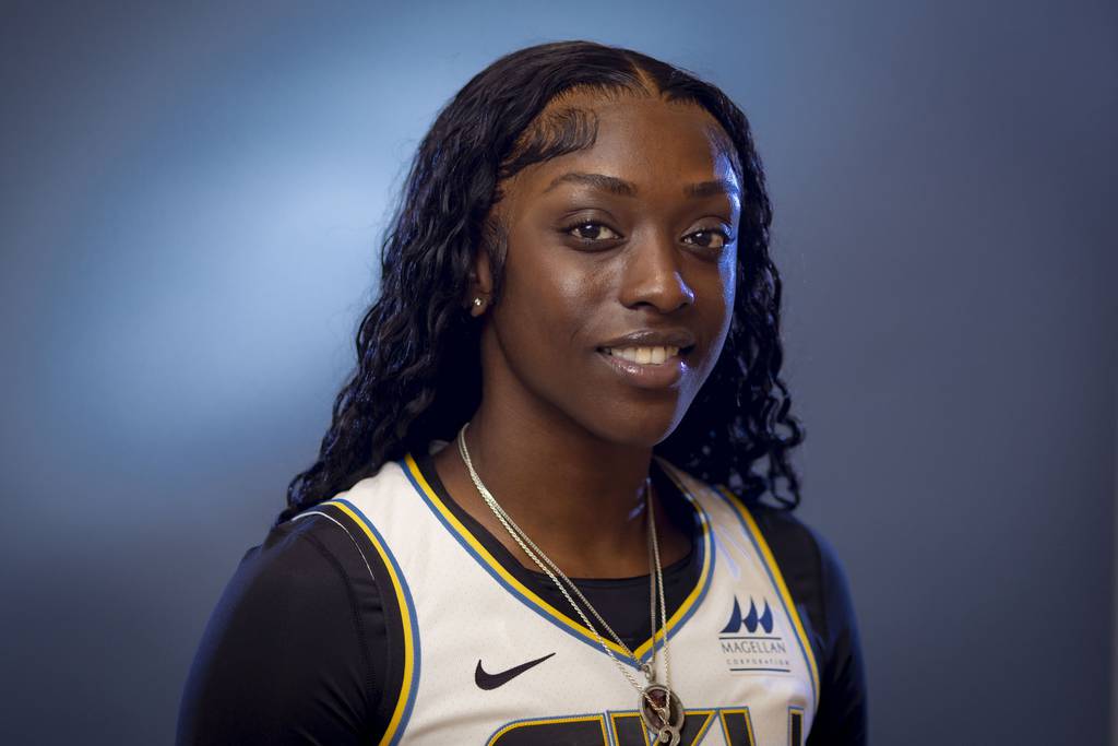 Chicago Sky guard Kahleah Copper at media day on May 10 at the team’s practice facility in Deerfield. 