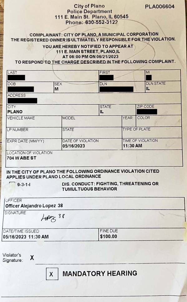 A Plano High School student was ticketed for fighting in gym class after an officer watched video of the fight.