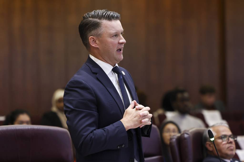Ald. Bill Conway, 34th, speaks during a discussion about police settlements during a Chicago City Council meeting at City Hall on July 19, 2023. 
