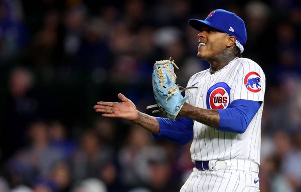 Cubs pitcher Marcus Stroman celebrates after getting out of the sixth inning against the Pirates on June 15, 2023, at Wrigley Field.