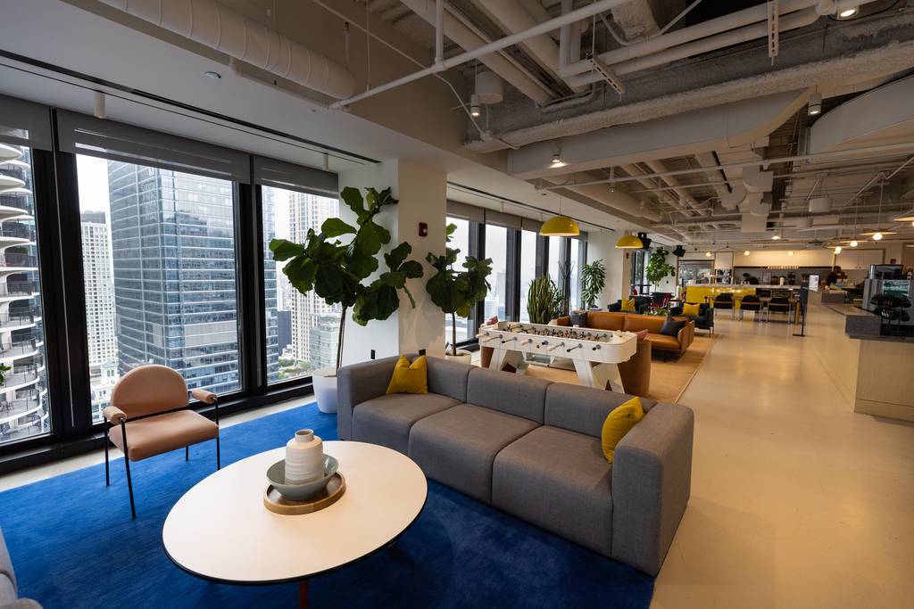 Public areas in the WeWork office space at 330 N. Wabash Ave. in Chicago on June 16, 2023. 