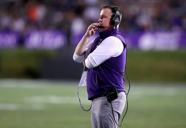 Northwestern coach Pat Fitzgerald reacts after Michigan State scored a touchdown in the first half at Ryan Field in Evanston on Sept. 3, 2021.