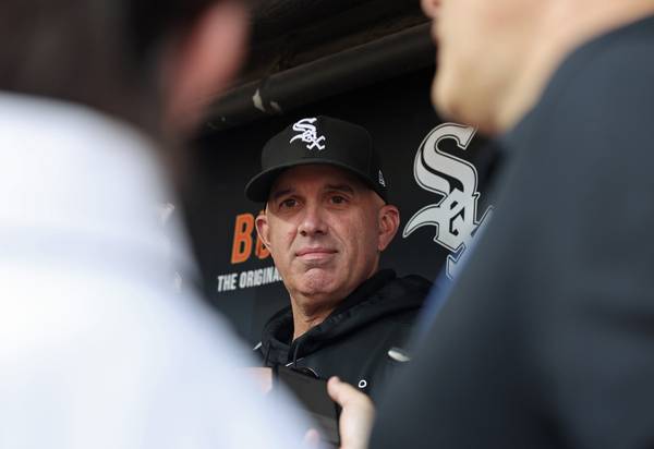 White Sox manager Pedro Grifol answers reporters' questions before a game against the Cardinals at Guaranteed Rate Field on Friday, July 7, 2023.