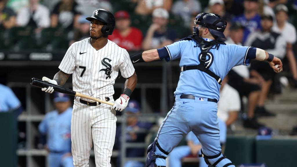 White Sox shortstop Tim Anderson walks back to the dugout after striking out against the Blue Jays on July 6 at Guaranteed Rate Field.