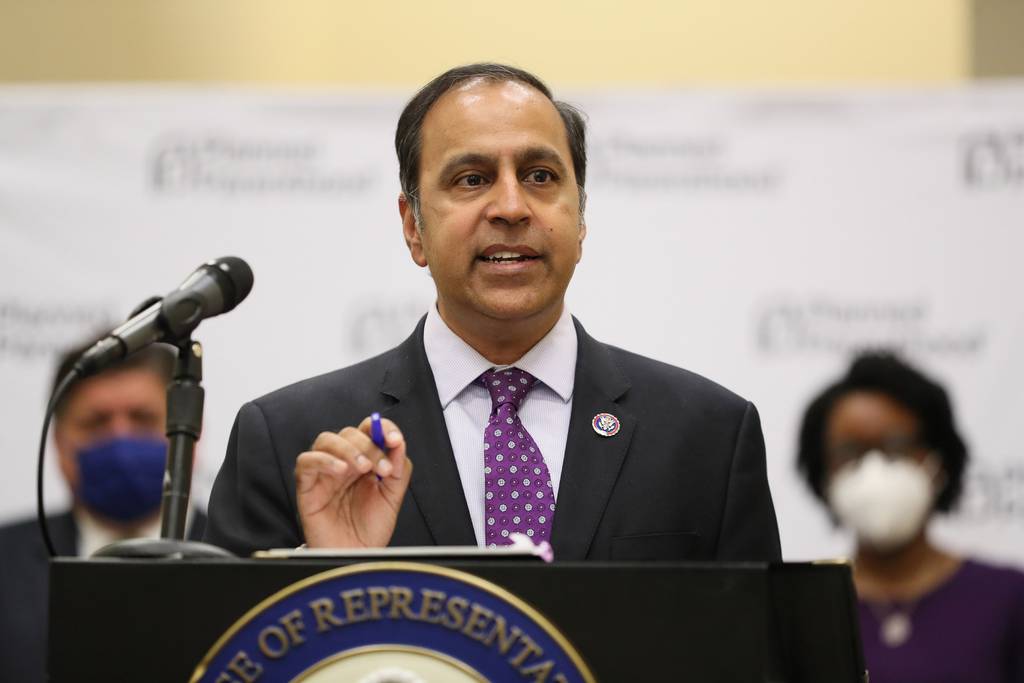 Congressman Raja Krishnamoorthi at a news conference on Sept. 14, 2021 in Aurora. Krishnamoorthi said he championed Romal’s case because he wanted America to keep its word to its ally.