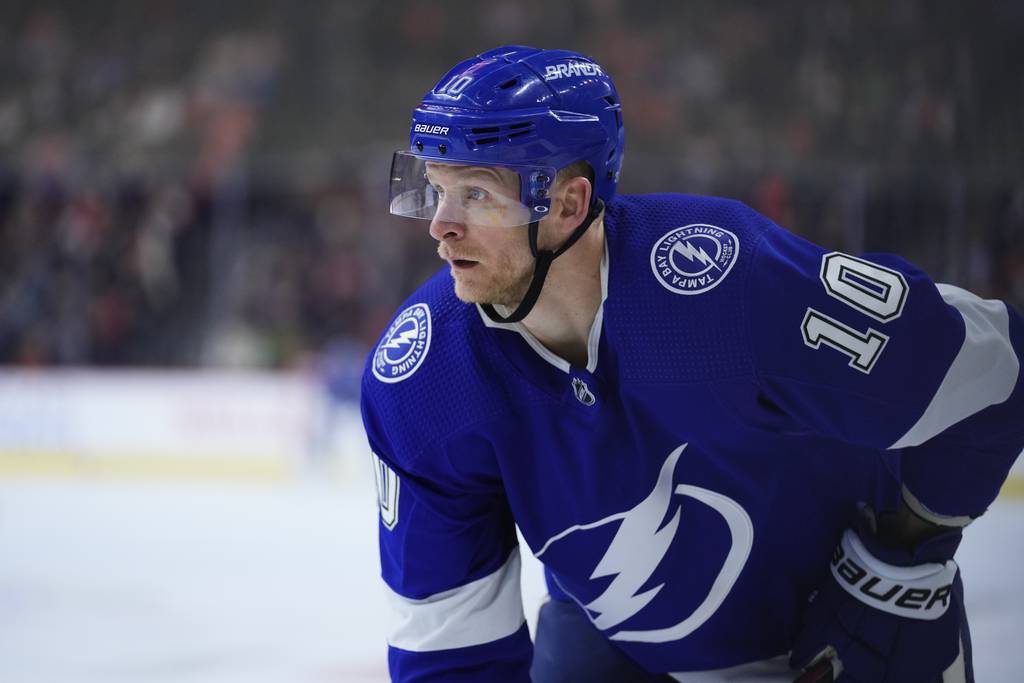 The Lightning's Corey Perry during a Dec. 1, 2022, game in Philadelphia.