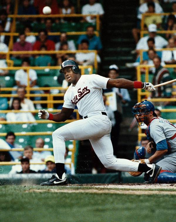 Frank Thomas at bat for the White Sox on Aug. 10, 1990.