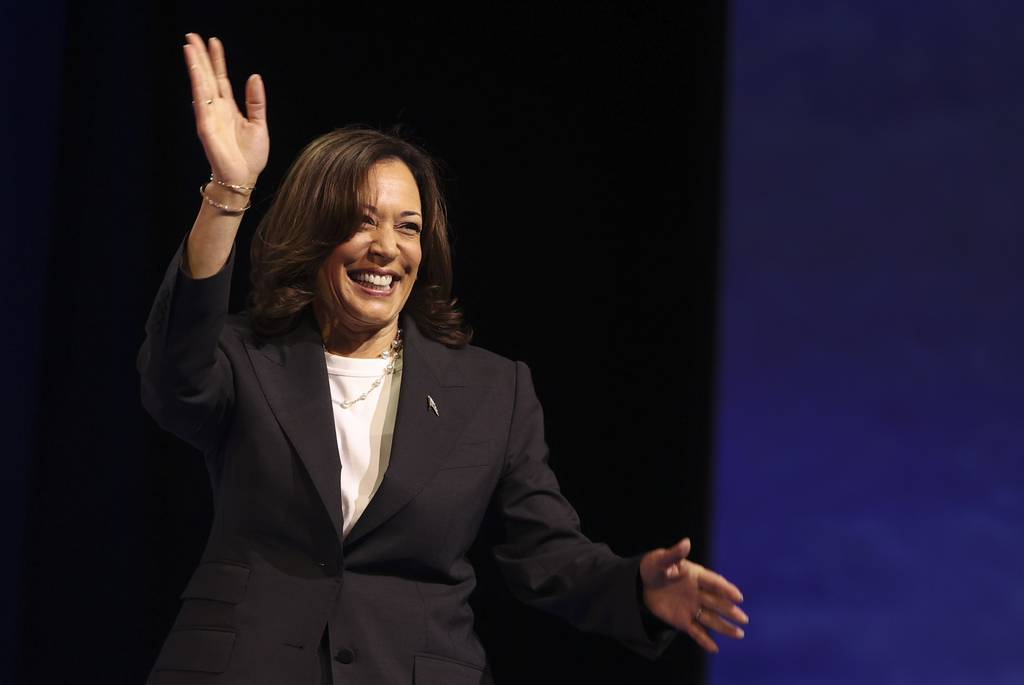 Vice President Kamala Harris speaks at Everytown for Gun Safety Action Fund’s annual Gun Sense University conference at McCormick Place in Chicago.