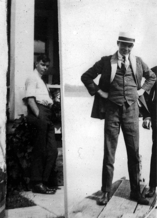 Two side-by-side photos show Leighton Mount, the Northwestern University freshman who went missing after a hazing ritual at the school in 1921. His remains were found in 1923 at the Lake Street pier in Evanston.