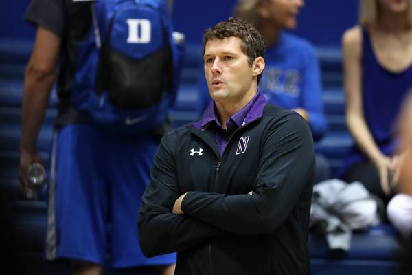 Northwestern coach Shane Davis during a Wildcats game with the South Carolina Gamecocks on Sept. 1, 2017, in Durham, North Carolina.