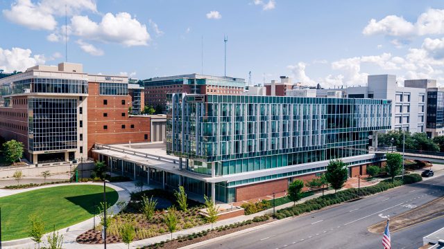 The renovated School of Nursing opened in 2018 with a glass-centric style. UAB continues to build new facilities and renovate existing spaces. (UAB)