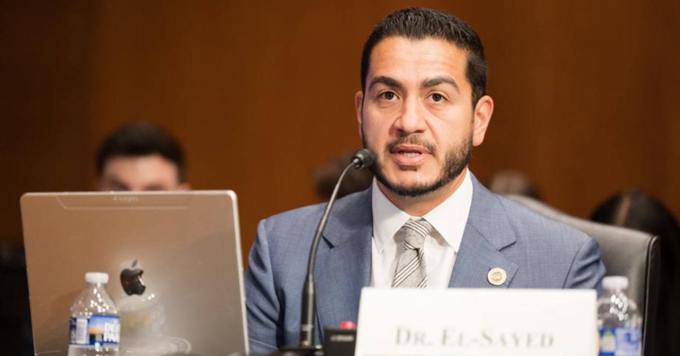 Abdul El-Sayed testifying at a hearing of the United States Senate Committee on Health, Education, Labor and Pensions, 2024