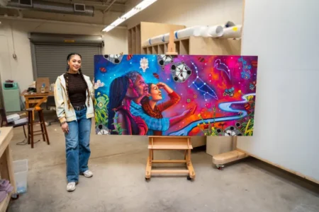 New Minneapolis Mural Imagines Black and Indigenous Futures Among the Stars