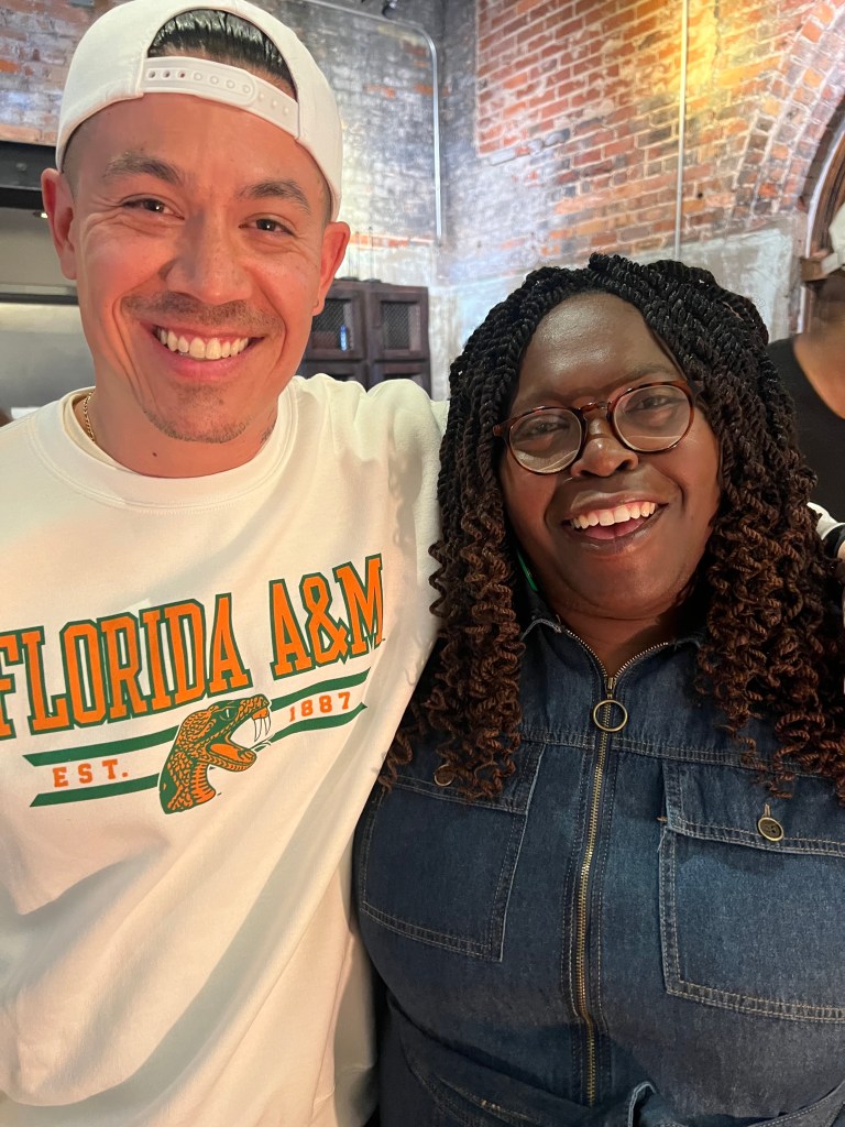 Candidate for Agriculture Commissioner Joey Mendoza standing along side FAMU Alumna Tiffany Mobley