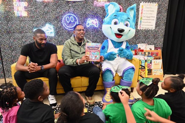 After the assembly, Master P, Captain Ace and Mayor Randall Woodfin read to one the classes. (Birmingham City Schools)